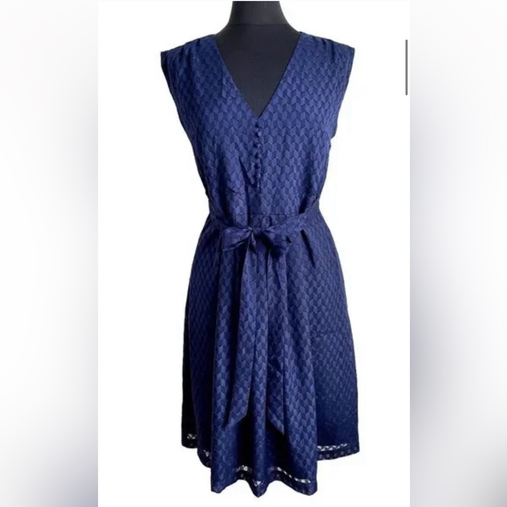 ModCloth navy dress size L - Picture 2 of 14